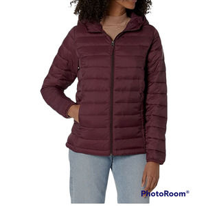 Women's Puffer Jacket XL-Burgundy